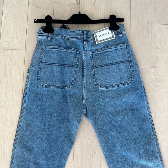 Versace Embellished Straight-Leg Jeans - Picture 10 of 12